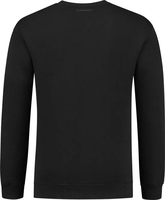 Purewhite - Heren Regular fit Sweaters Crewneck LS - Black - Maat S