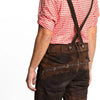 Tannhauser Lederhosen Starnberg Kort 100% Echt Leder Oktoberfest Heren Lederhosen Man  - Donkerbruin- Leer- M