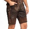 Tannhauser Lederhosen Starnberg Kort 100% Echt Leder Oktoberfest Heren Lederhosen Man  - Donkerbruin- Leer- M