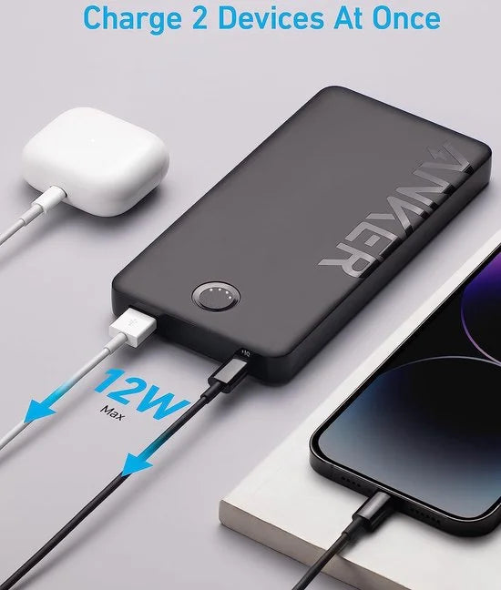Anker USB-C Power Bank, 323 Portable Charger (PowerCore PIQ), High-Capacity 10,000mAh Battery Pack for iPhone 14/14 Pro / 14 Pro Max/Samsung/Pixel/LG