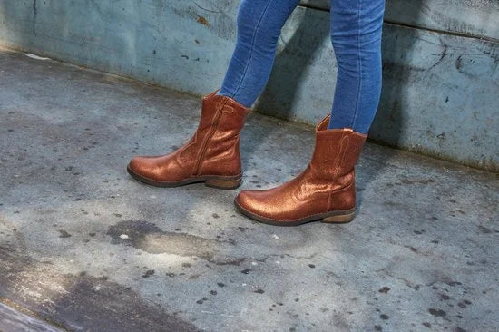 Braqeez 423730-937 Meisjes Cowboy Boots - Bruin - Leer - Veters