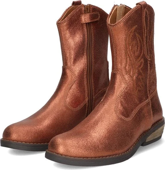 Braqeez 423730-937 Meisjes Cowboy Boots - Bruin - Leer - Veters