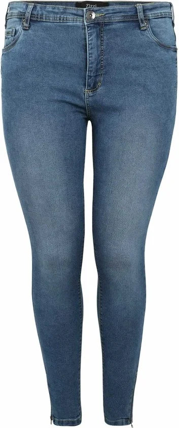 Zizzi jeans jeans, cropped, amy, super slim Blauw Denim-44 (34)