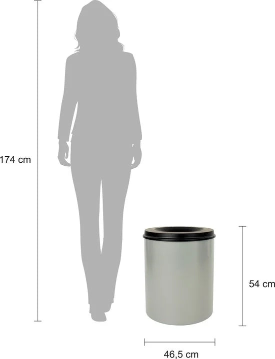 V-part - Vlamdovende papierbak 80 ltr - Steel - aluminiumgrijs, zwart
