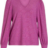 Vila Blouse Vipaulina V-neck L/s Top 14090557 Cattleya Orchid Dames Maat - S