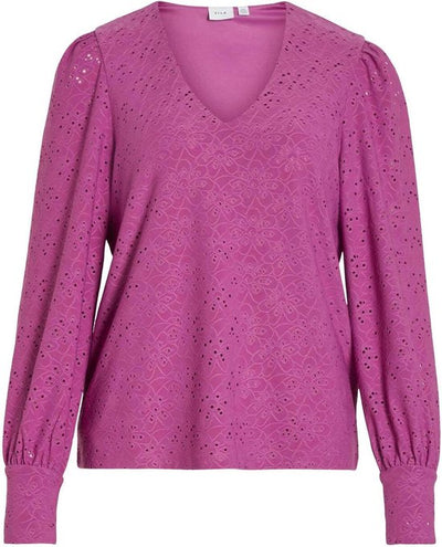 Vila Blouse Vipaulina V-neck L/s Top 14090557 Cattleya Orchid Dames Maat - S