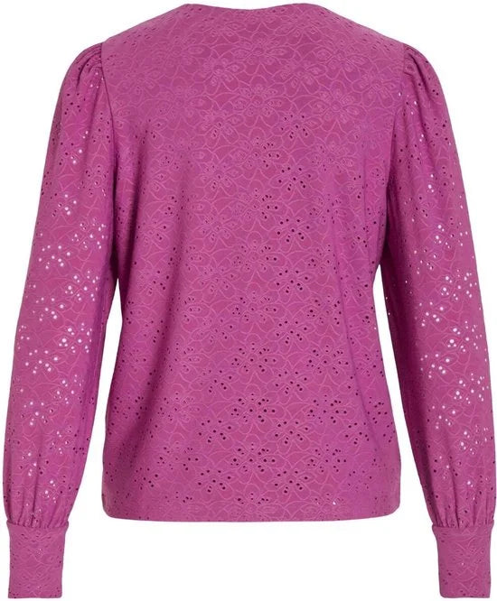 Vila Blouse Vipaulina V-neck L/s Top 14090557 Cattleya Orchid Dames Maat - S
