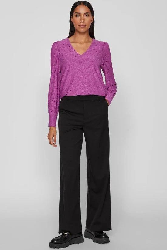 Vila Blouse Vipaulina V-neck L/s Top 14090557 Cattleya Orchid Dames Maat - S