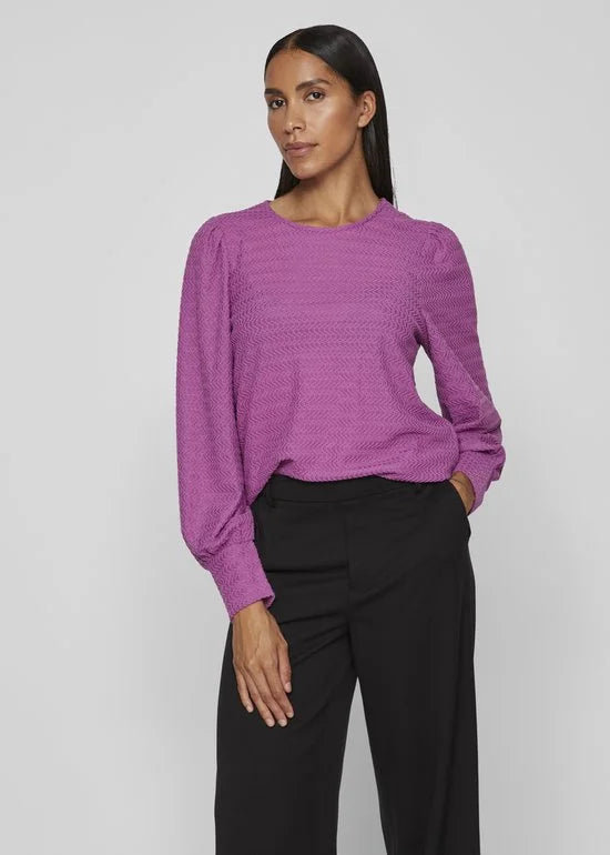 Vila T-shirt Vitallis L/s Top/r 14091418 Cattleya Orchid Dames Maat - S