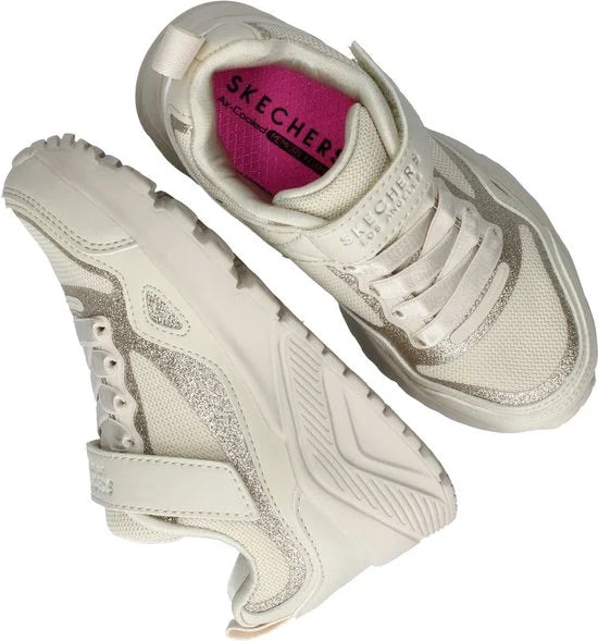 Skechers meisjes sneakers met goudkleurige details - Maat 30 - Extra comfort - Memory Foam