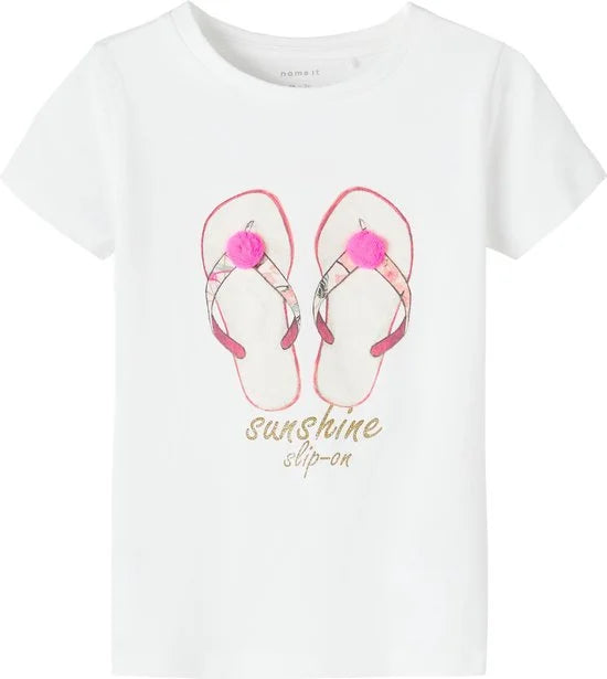 Name it t-shirt meisjes - wit - NMFfransisca - maat 80