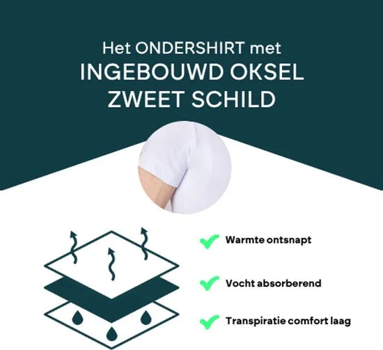 LABFRESH zweetbestendig ondershirt - antibacterieel, geurwerend, onzichtbaar, Gerecycled Bio-materiaal.