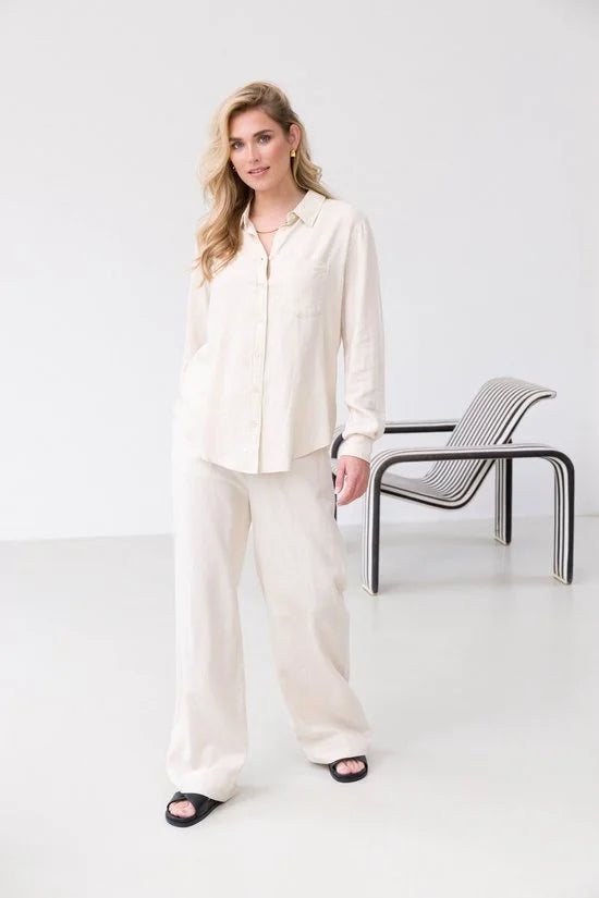 BASE LEVEL Yul Pants - Light Beige - maat 44