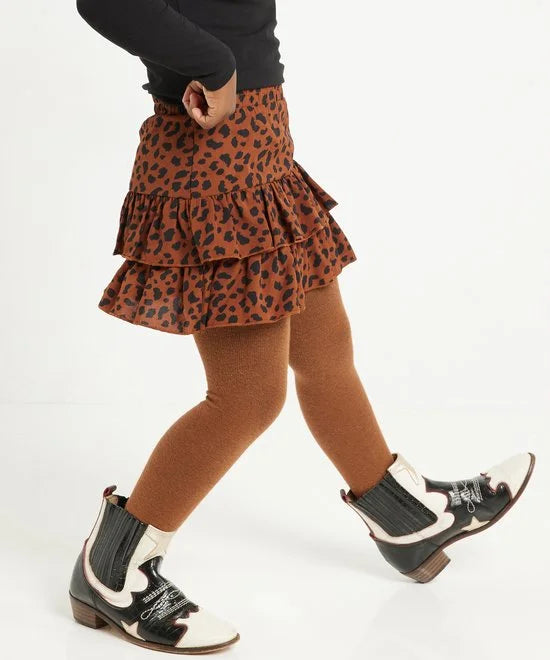 TerStal Meisjes / Kinderen Europe Kids Ruche Rokje All-over Print Bruin In Maat 122/128