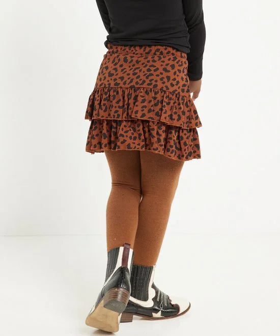 TerStal Meisjes / Kinderen Europe Kids Ruche Rokje All-over Print Bruin In Maat 122/128