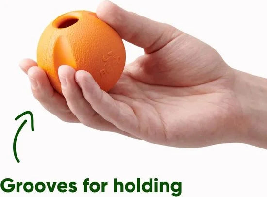 Fetch Ball - Stuiterende Hondenbal - Ideaal voor apporteren - Past in werpstok - Beco Pets - Oranje of Geel - Geel