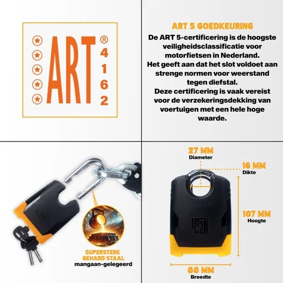 VINZ Batura Motorslot / Scooterslot / Kettingslot ART 5 - 200 cm