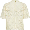 Only Nyla Life SS Anglaise Top WVN Eggnog BEIGE S