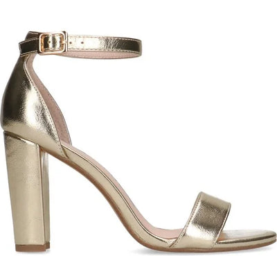 Sacha - Dames - Gouden sandalen met hak - Maat 41