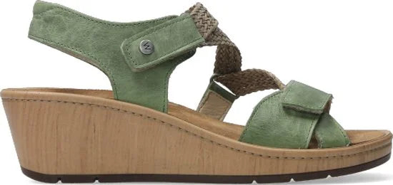 Wolky Sandalen La Jolla olijfgroen leer