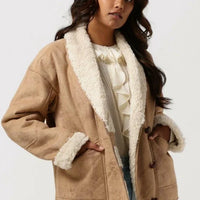 Scotch & Soda | Faux Shearling Jacket Shawl Collar | Dames | L
