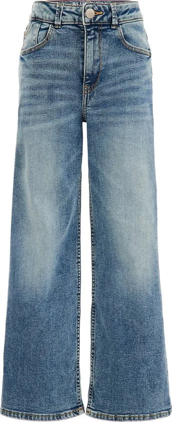 WE Fashion Meisjes wide leg jeans met stretch