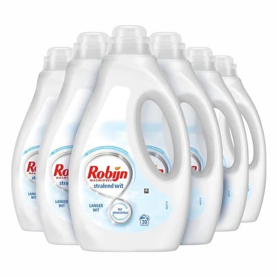 Robijn Stralend Wit Vloeibaar Wasmiddel - 6 x 20 wasbeurten - Voordeelverpakking