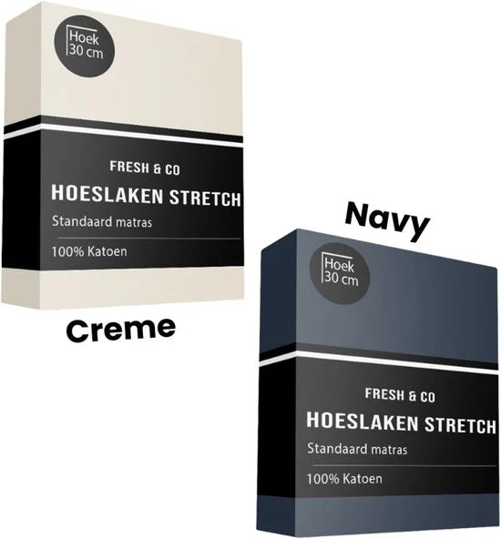 Fresh & Co Comfort Hoeslaken - Wit - 190x200 cm - Jersey Stretch
