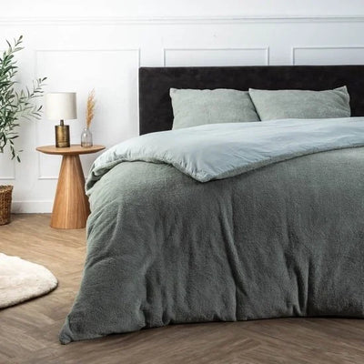 Dekbedovertrek Teddy Heerlijk Zacht Maat 140 x 220 cm + 1 Kussensloop Kleur Jade
