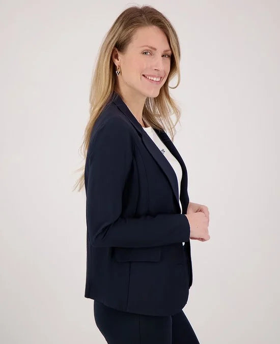 Blauwe Blazer van Je m'appelle - Dames - Travelstof - Maat M - 6 maten beschikbaar
