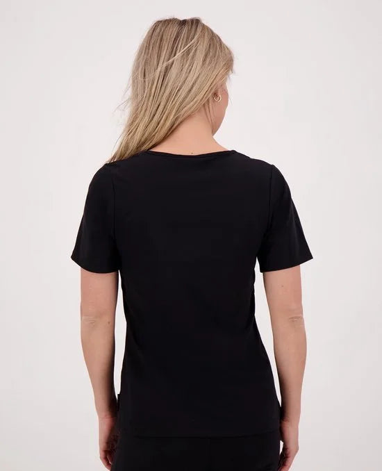 T-shirt Zwart van Je m'appelle - Dames Travelstof- Maat XXL