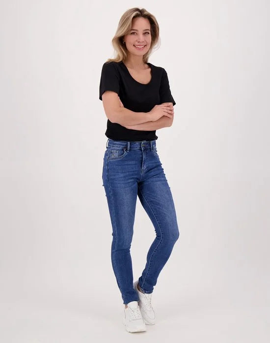 T-shirt Zwart van Je m'appelle - Dames Travelstof- Maat XXL