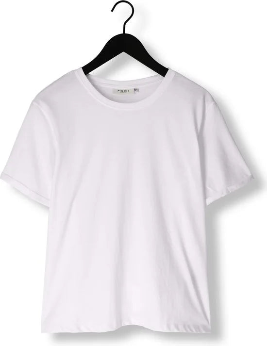 MSCH Copenhagen Mschterina Organic Tee Tops & T-shirts Dames - Shirt - Ecru - Maat L/XL