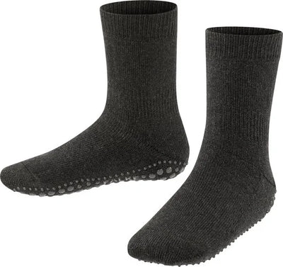 FALKE Catspads antislip noppen katoen merinowol huissokken kinderen grijs - Maat 39-42