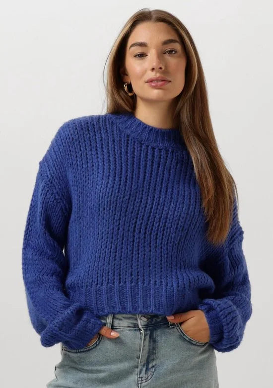 Ydence Knitted Sweater Soraya Truien & vesten Dames - Sweater - Hoodie - Vest- Blauw - Maat XS