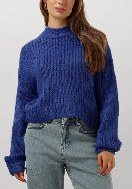 Ydence Knitted Sweater Soraya Truien & vesten Dames - Sweater - Hoodie - Vest- Blauw - Maat XS