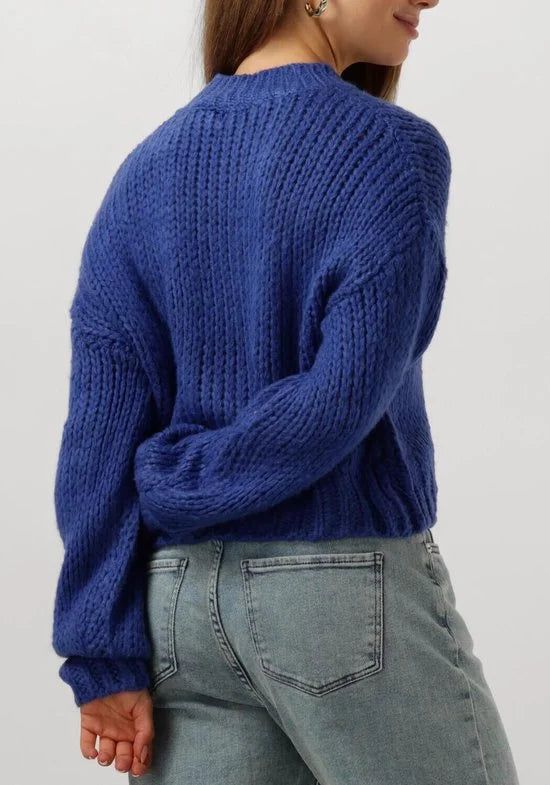 Ydence Knitted Sweater Soraya Truien & vesten Dames - Sweater - Hoodie - Vest- Blauw - Maat XS
