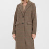 Vero Moda Jas Vmblast Check Long Wool Jacket Ga 10273533 Tan/houndstoot Dames Maat - S