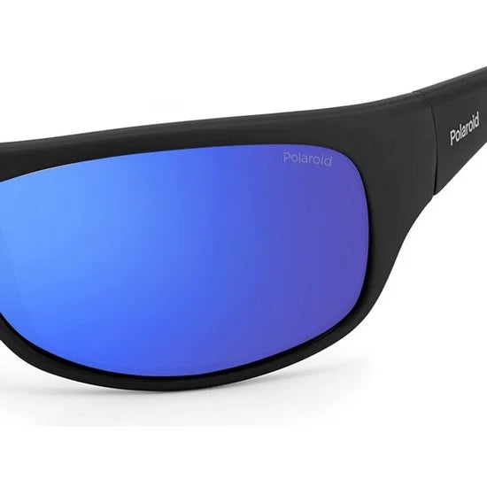 Polaroid 07886 0VK 5X - Mtt Black/Blue - Zonnebril - Zwart