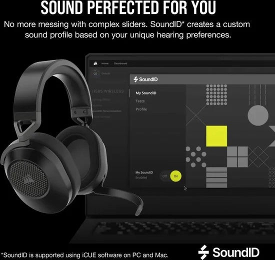 Corsair HS65 Draadloze Gaming Headset - 7.1 Surround Sound - Carbon Zwart - PS4/PS5 & PC