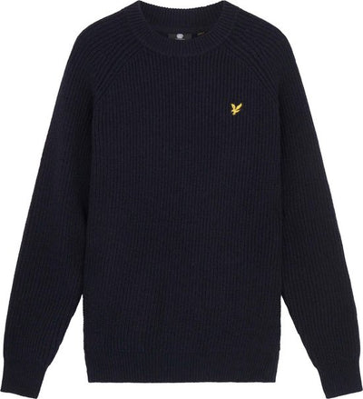 Lyle & Scott Shaker Stitch Mock Neck Jumper Truien & Vesten Heren - Sweater - Hoodie - Vest- Blauw - Maat M