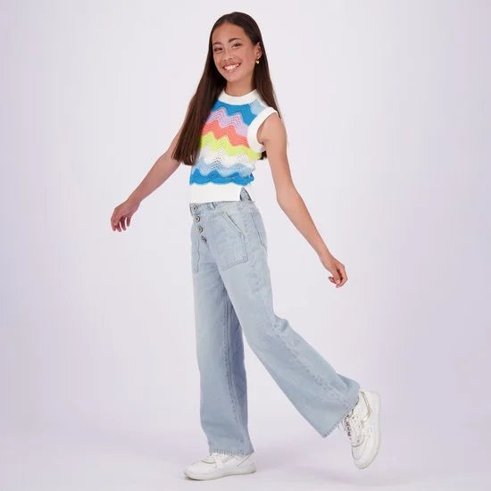 Vingino Jeans Cassie Pocket Meisjes Jeans - Light Vintage - Maat 152