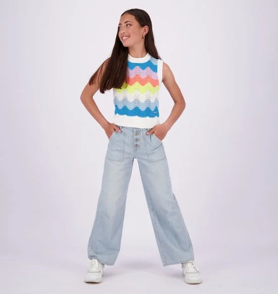 Vingino Jeans Cassie Pocket Meisjes Jeans - Light Vintage - Maat 152