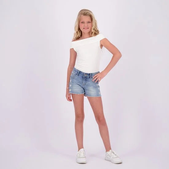 Vingino Short Dafina Star Meisjes Jeans - Old Vintage - Maat 176