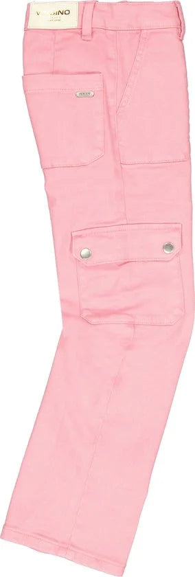 Vingino Cato Cargo Jeans Meisjes - Broek - Roze - Maat 158