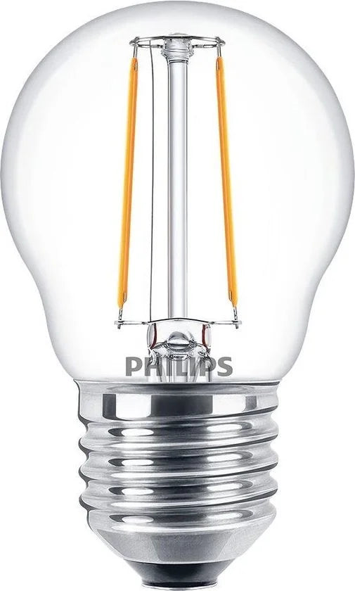 Philips E27 kogellamp lichtbron - Warm wit licht - 2W