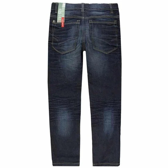 LEMMI - Donkerblauwe elastische jeans met slanke pijp