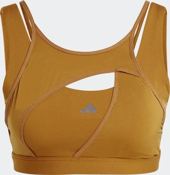 adidas Performance Powerimpact Luxe Medium-Support Beha - Dames - Bruin- L D-DD