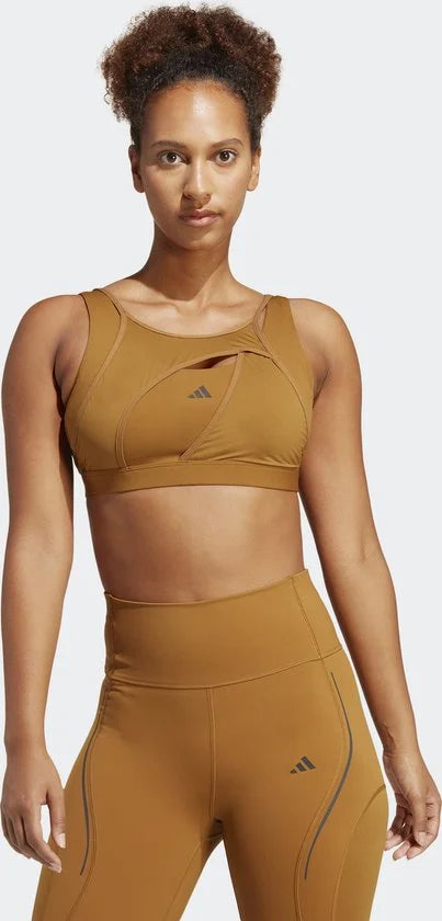 adidas Performance Powerimpact Luxe Medium-Support Beha - Dames - Bruin- L D-DD
