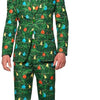 Suitmeister Christmas Green met lichtjes - Mannen Kerst Kostuum - Kerstpak - Kerst - Groen - Maat M